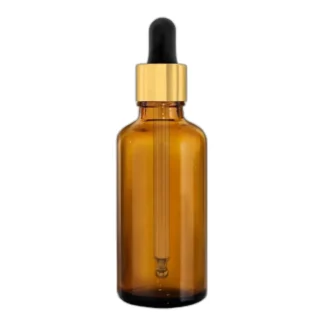 Brown Glass Bottle 50 ml with Gold-Black Pipette — zdjęcie 1
